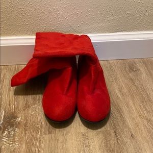 Red ankle booties